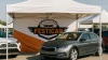 Exposición de vehículos en Festicar Córdoba con carpa oficial y coches en exhibición