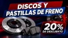 20% de descuento en discos y pastillas de freno
