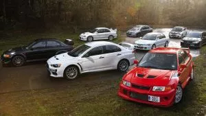 Reunión de coches de rallyes: La evolución de los Mitsubishi EVO