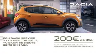 200€ para tu seminuevo adquiriendo tu contrato de mantenimiento Dacia VO