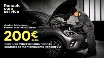200€ para tu seminuevo adquiriendo tu contrato de mantenimiento Renault VO