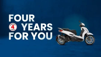4 AÑOS DE GARANTÍA EN LA GAMA PIAGGIO E5+
