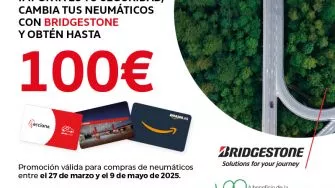 Cambia tus neumáticos con Bridgestone y obtén hasta 100€*