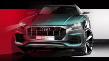 Nueva foto que desvela el frontal del nuevo Audi Q8, previa a su debut el 5 de junio