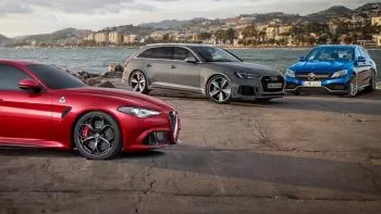 Comparativa: Audi RS4 contra Alfa Giulia QV y Mercedes-AMG C 63 S… ¡vaya cohetes!