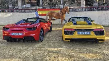 Comparamos el Ferrari 488 Spider y Audi R8 Spyder en Madrid