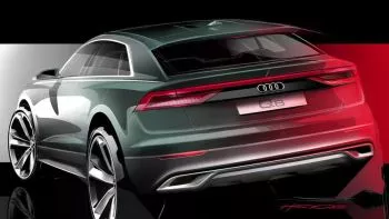 Audi muestra un nuevo boceto de la parte posterior del Q8, previo a su debut en verano