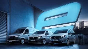 What is the range of Mercedes electric vans?