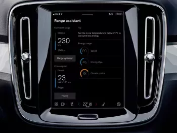 Optimiza la autonomía de tu Volvo totalmente eléctrico con la nueva app Range Assistant incluida en la última actualización inalámbrica