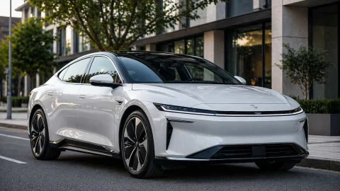 Coches eléctricos con autonomía en entorno urbano moderno y sostenible