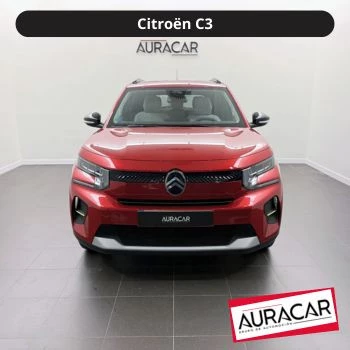 Foto frontal vehículo citroën modelo C3 rojo