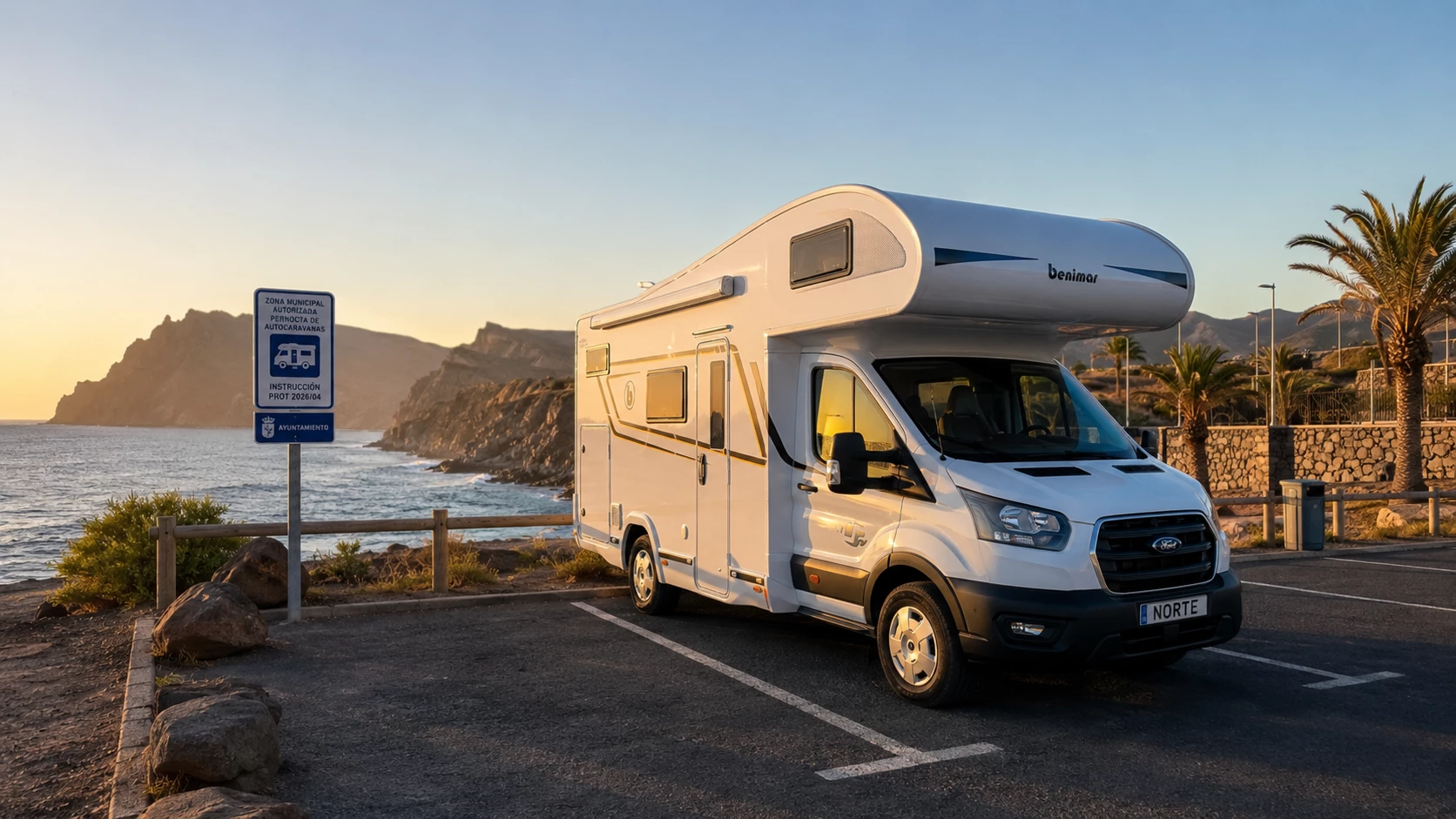 autocaravana estacionado en una zonas municipales autorizada