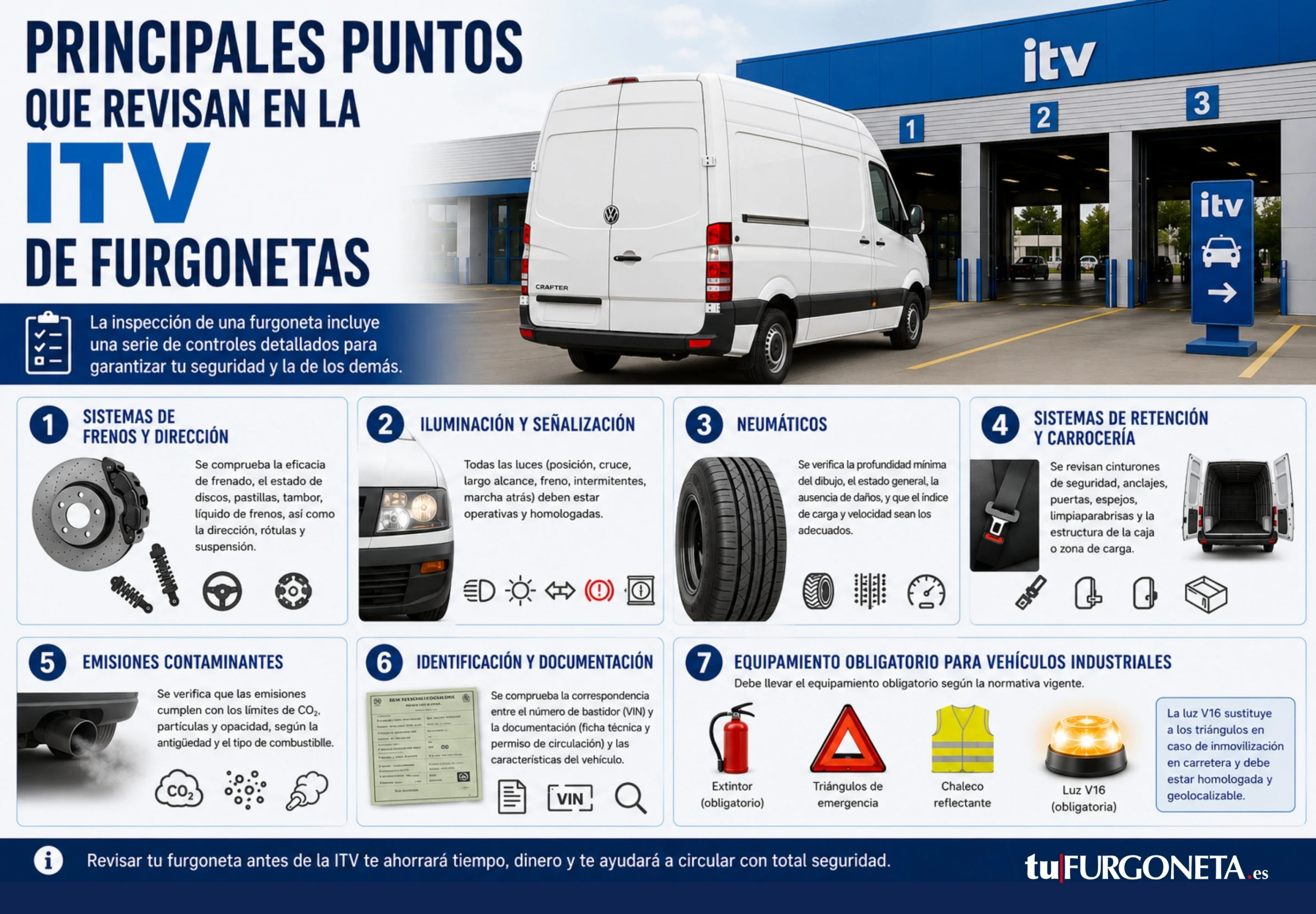 Principales puntos que revisan en la ITV de furgonetas