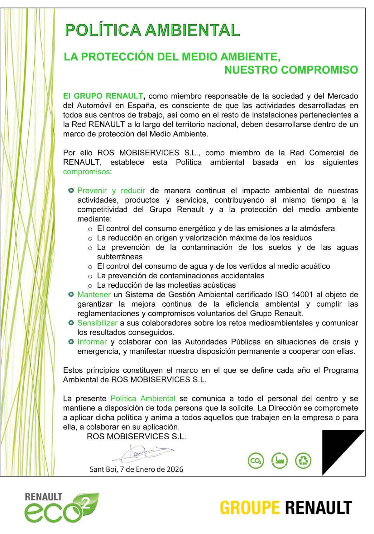 Politica Ambiental Ros Mobiservices 2026