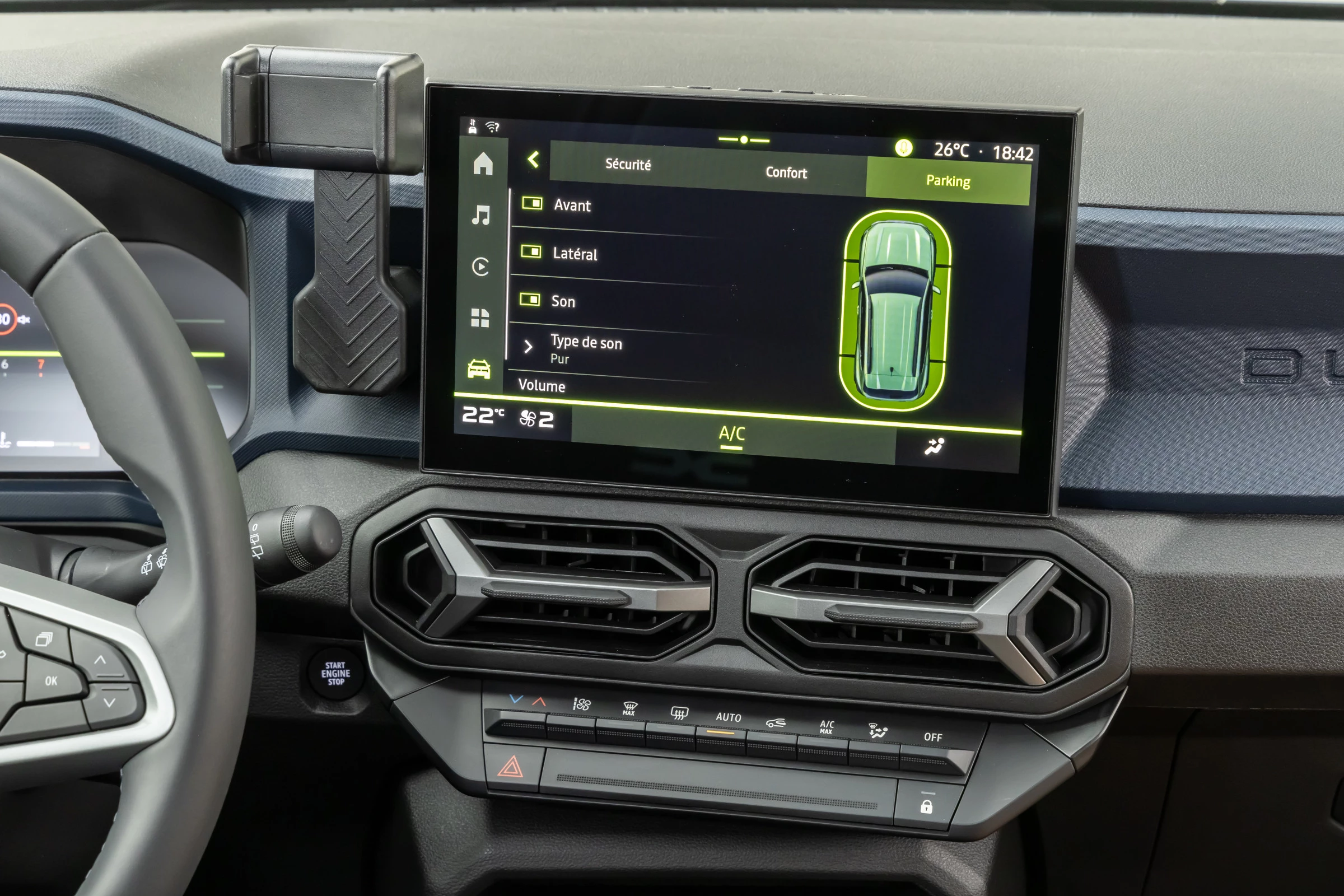 Pantalla central del nuevo Dacia Duster 2024
